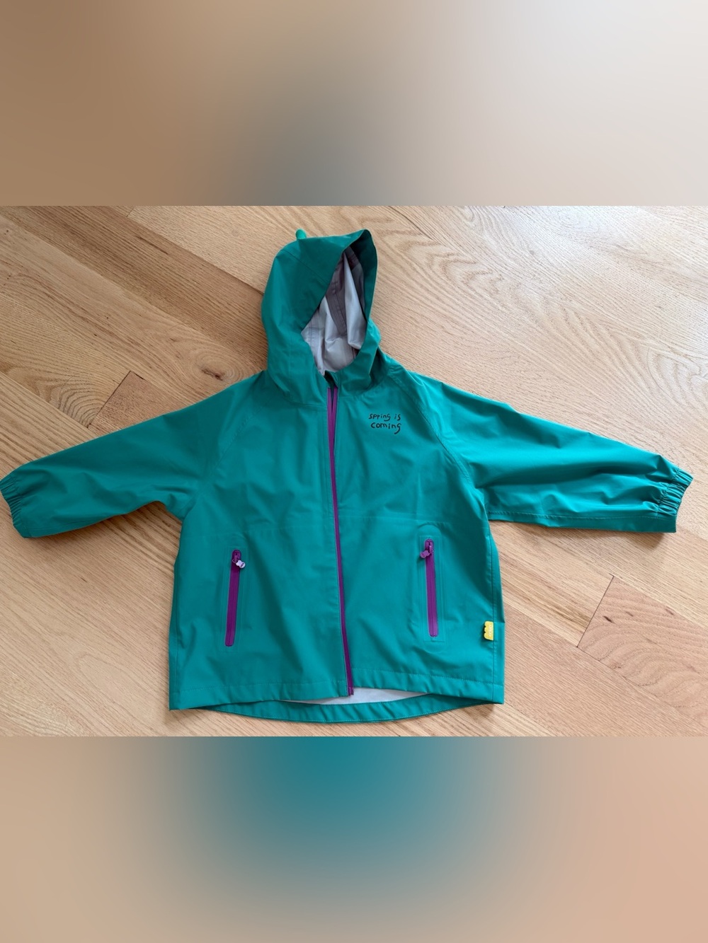 Cat & Jack Kids Hooded Rain Jacket in Green New( no tag)